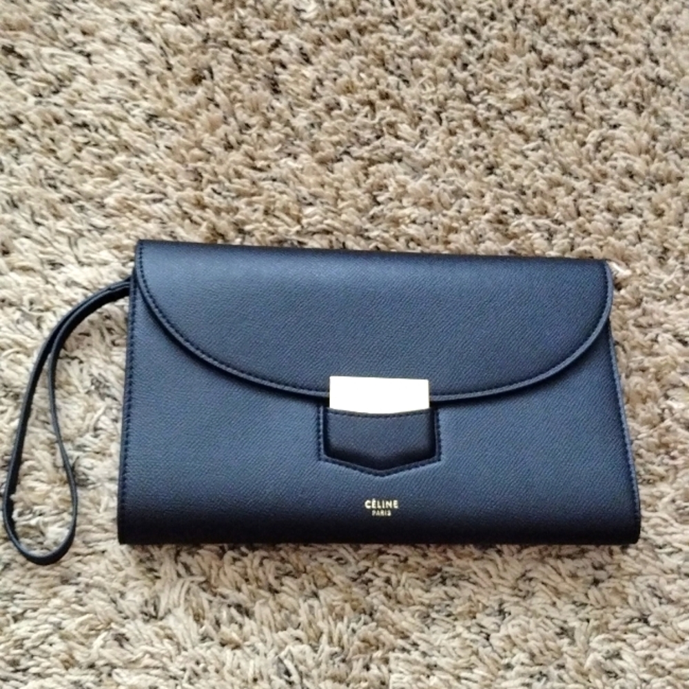 CELINE Trotter black leather clutch wallet